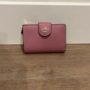 Coach Medium Pink Corner Zip Wallet